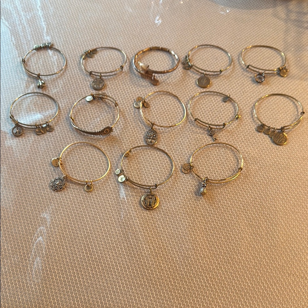 ALEX AND ANI 13 Gold Charm Bangle Set